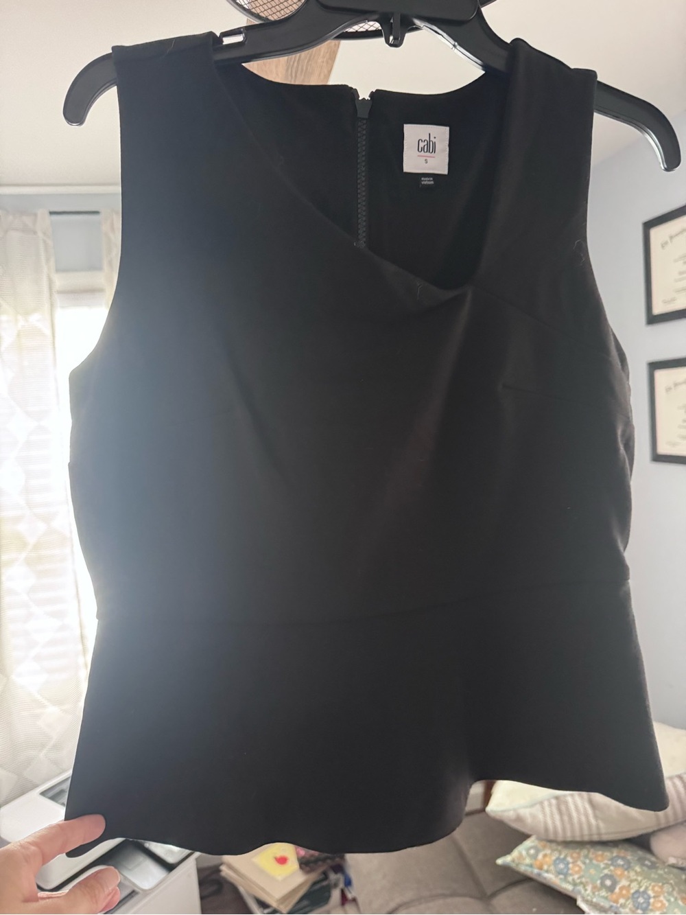 CAbi Black Sleeveless Peplum Camisole